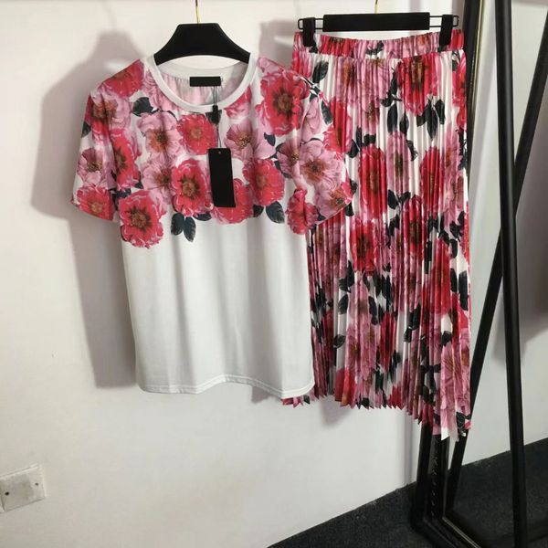 2023 designers women's two piece dress letter shirt streetwear fashion casual new set green flower print short sleeve t-shirt high wais, White
2023 designers women's two piece dress letter shirt streetwear fashion casual new set green flower print short sleeve t-shirt high wais, White