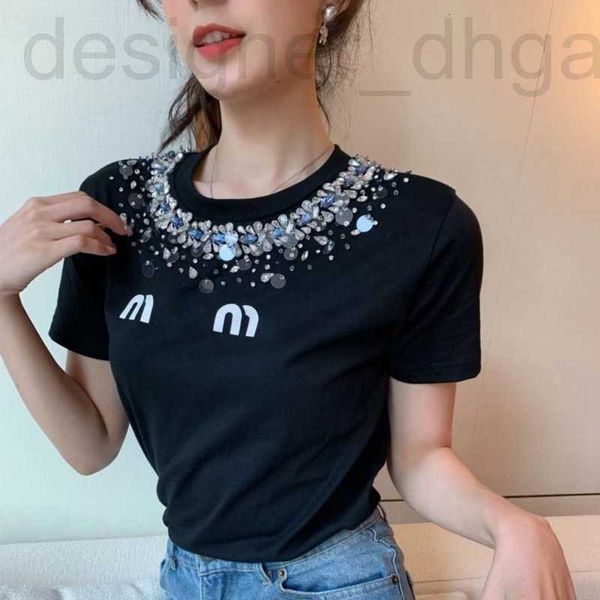women's t-shirt designer fashion t shirt womens t heavy industry ironing drill short sleeve round neck loose women embroidery letter pu, White
women's t-shirt designer fashion t shirt womens t heavy industry ironing drill short sleeve round neck loose women embroidery letter pu, White