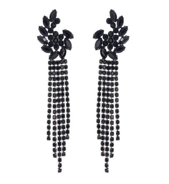 shiny black rhinestone long tassel wedding dangle earring for women luxury crystal drop earrings jewelry gift4772239, Silver
shiny black rhinestone long tassel wedding dangle earring for women luxury crystal drop earrings jewelry gift4772239, Silver