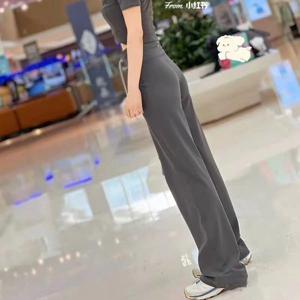 lu yoga outfit high waist nude yoga pants women's slim bell-bottoms xiati hip pants wide leg pants women's sports pants ll