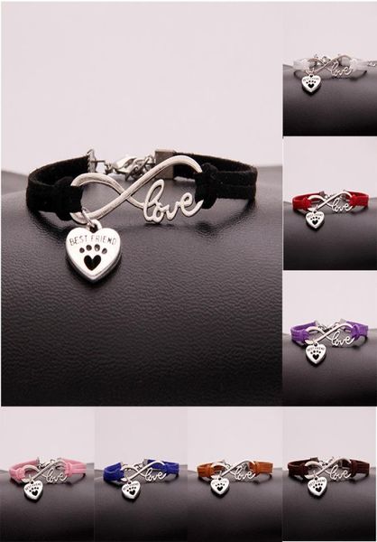 vintage silver love infinity friend peach heart bracelet dog paw prints bangle for men women velvet rope cuff bracelets jewel2599098, Golden;silver
vintage silver love infinity friend peach heart bracelet dog paw prints bangle for men women velvet rope cuff bracelets jewel2599098, Golden;silver