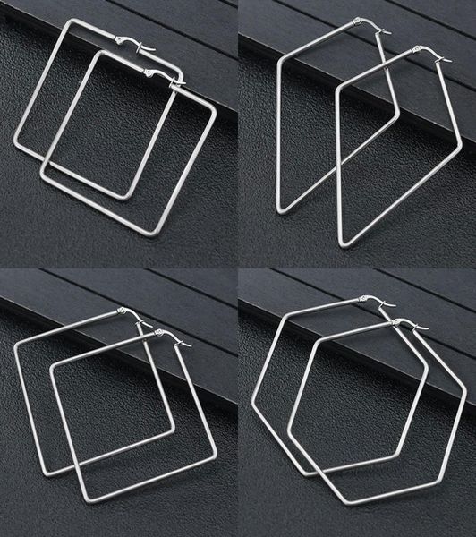 fashion stainless steel square earrings simple rhombic big hoop hollow gold plated antiallergic earring for women7606103, Golden;silver
fashion stainless steel square earrings simple rhombic big hoop hollow gold plated antiallergic earring for women7606103, Golden;silver