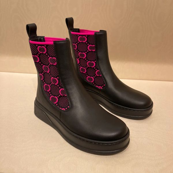 mixed black calfskin platform ankle boots flat leather chelsea boot round toe slip-on booties knitted sock-style flats boots women luxury de
mixed black calfskin platform ankle boots flat leather chelsea boot round toe slip-on booties knitted sock-style flats boots women luxury de