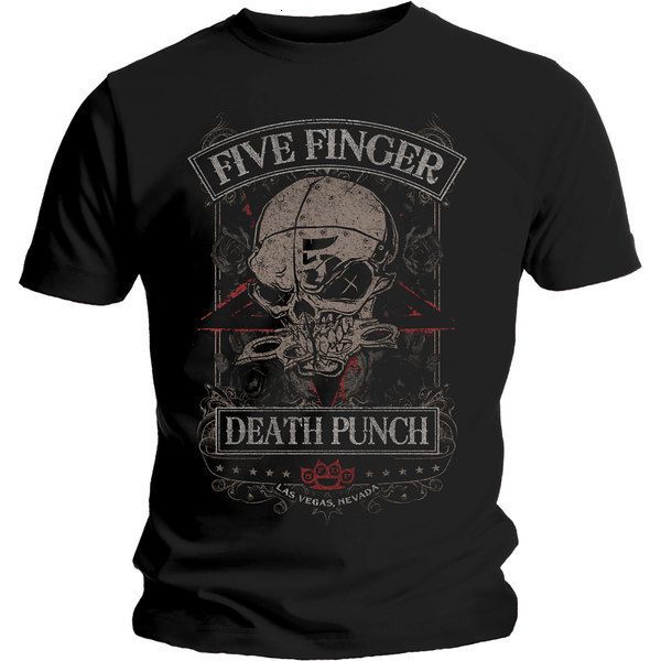 mens tshirts five finger death punch wicked black t shirt medium 230707, White;black