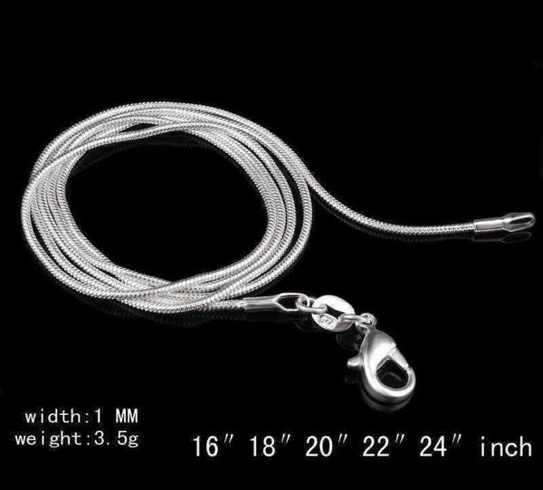 925 sterling silver plated snake chains for woman lobster clasps smooth necklaces statement jewelry size 1mm 16 18 20 22 24 inch6107616
925 sterling silver plated snake chains for woman lobster clasps smooth necklaces statement jewelry size 1mm 16 18 20 22 24 inch6107616
