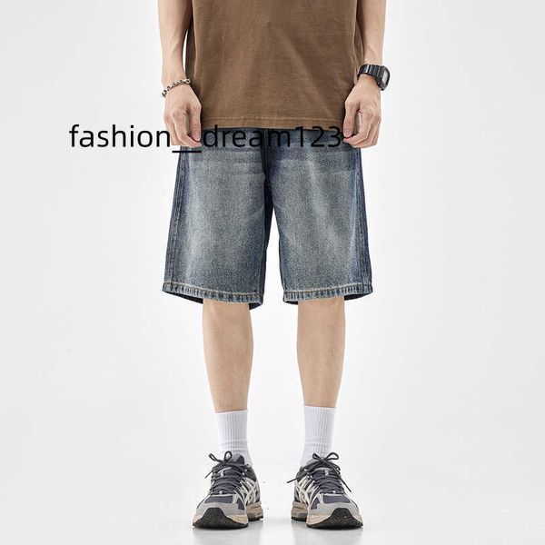 summer street trendy brand denim shorts men's american retro washed loose straight five-point pants, Blue
summer street trendy brand denim shorts men's american retro washed loose straight five-point pants, Blue