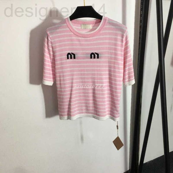 women's t-shirt designer 23ss new women designer tknits t shirts with striped pattern girls vintage crop stretshort sleeve pullover lu, White
women's t-shirt designer 23ss new women designer tknits t shirts with striped pattern girls vintage crop stretshort sleeve pullover lu, White