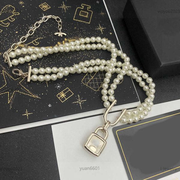 women's designer necklace diamond lock shaped pendant jewelry double pearl chain beaded necklaces #including brand box preferred gift, Silver
women's designer necklace diamond lock shaped pendant jewelry double pearl chain beaded necklaces #including brand box preferred gift, Silver