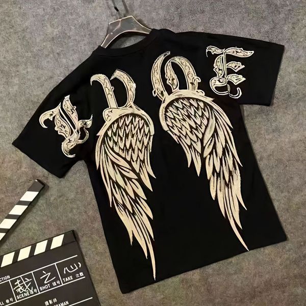 men's tshirts summer european station highend trendy brand printing wings round neck shortsleeved slim fashion halfsleeved tshirt 23070, White;black
men's tshirts summer european station highend trendy brand printing wings round neck shortsleeved slim fashion halfsleeved tshirt 23070, White;black