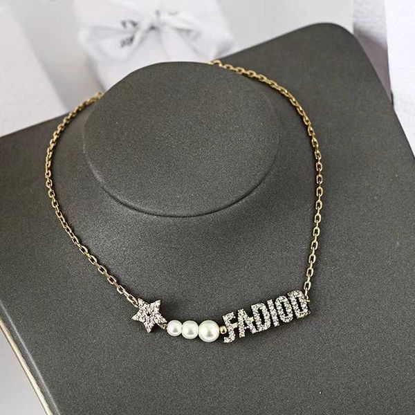 d/d new bracelet letter pearl necklace women's collar chain set light luxury decoration, Black
d/d new bracelet letter pearl necklace women's collar chain set light luxury decoration, Black