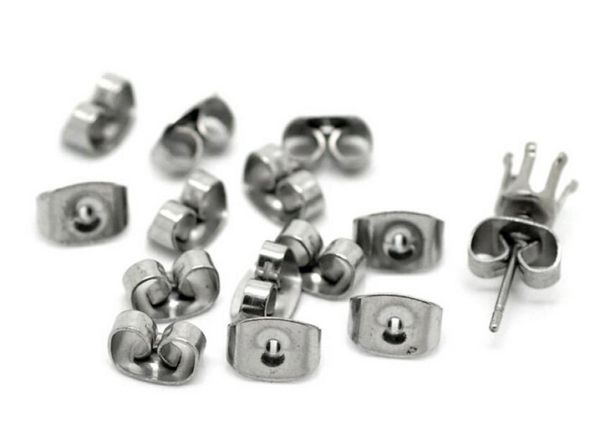 silver tone stainless steel butterfly earrings backings earrings back sersholdersstainless steel earring plugs 200pcs set9177434, White
silver tone stainless steel butterfly earrings backings earrings back sersholdersstainless steel earring plugs 200pcs set9177434, White