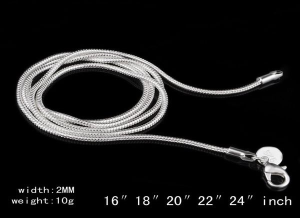 2 mm 925 sterling silver snake chain necklace 16 18 20 22 24 inch chains fashion jewelry9645961
2 mm 925 sterling silver snake chain necklace 16 18 20 22 24 inch chains fashion jewelry9645961