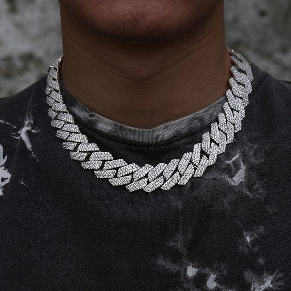 european and american multi size men's classic diamond cuban chain series full diamond hip-hop men's necklace, Silver
european and american multi size men's classic diamond cuban chain series full diamond hip-hop men's necklace, Silver