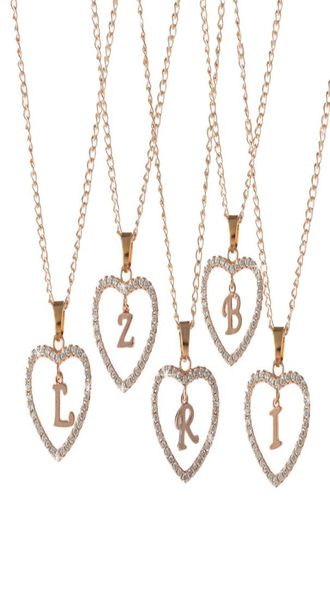 new fashion handmade women gift rose gold plated crystal letter pendant necklace8997260, Silver