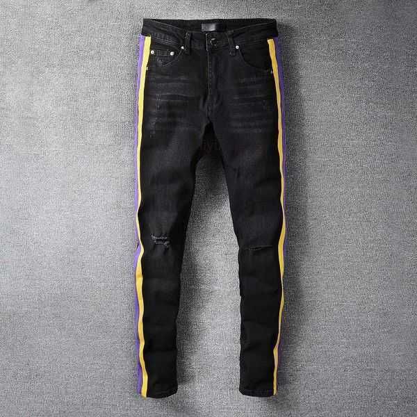 designer ami mans jeans european purple for mens quilting ripped trend brand vintage pant fold slim skinny masculina toursers sstraight pant, Blue
designer ami mans jeans european purple for mens quilting ripped trend brand vintage pant fold slim skinny masculina toursers sstraight pant, Blue