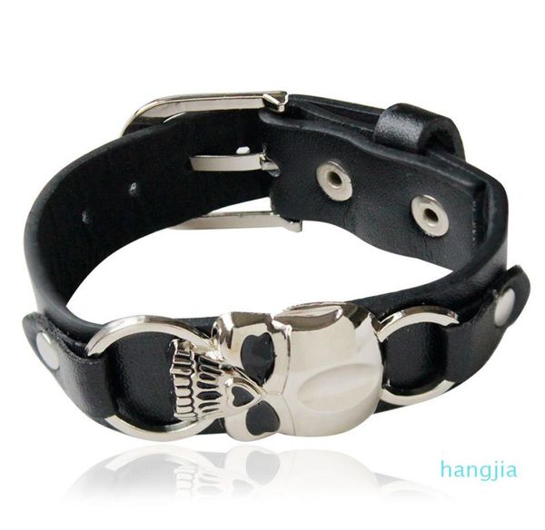 trendy mens bike leather bracelet europe punk vintage black wide leather skull skeleton charm bracelets for men s fashion jewelry4405462, Golden;silver
trendy mens bike leather bracelet europe punk vintage black wide leather skull skeleton charm bracelets for men s fashion jewelry4405462, Golden;silver