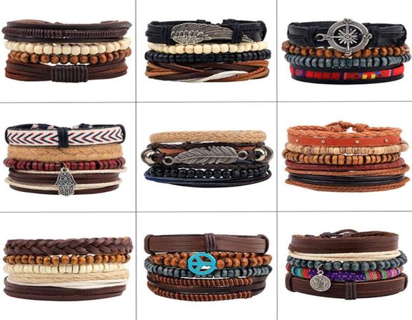 4pcsset handmade boho gypsy hippie black leather rope cord wing hand leaves compass charm stackable wrap bracelets for man3428325, Golden;silver
4pcsset handmade boho gypsy hippie black leather rope cord wing hand leaves compass charm stackable wrap bracelets for man3428325, Golden;silver