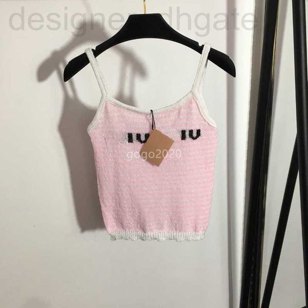 women's t-shirt designer 23ss women designer t shirts vest knits jogging tee with letters pattern striped crop runway high end luxury, White
women's t-shirt designer 23ss women designer t shirts vest knits jogging tee with letters pattern striped crop runway high end luxury, White