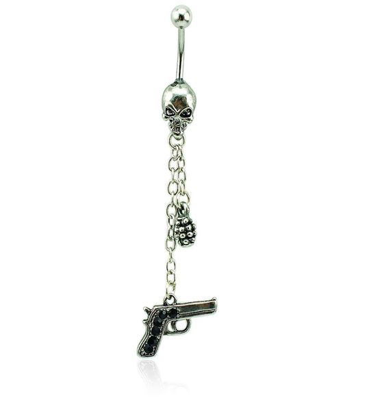 brand new belly button rings surgical steel skull barbell dangle link chain gun navel piercing jewelry5761486, Silver
brand new belly button rings surgical steel skull barbell dangle link chain gun navel piercing jewelry5761486, Silver