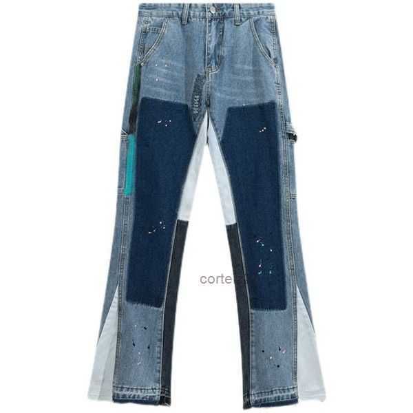 fashion designer clothing galleryes depts jean distressed ripped rock motocycle denim patchwork jeans men's ink splashing micro la tren, Blue
fashion designer clothing galleryes depts jean distressed ripped rock motocycle denim patchwork jeans men's ink splashing micro la tren, Blue