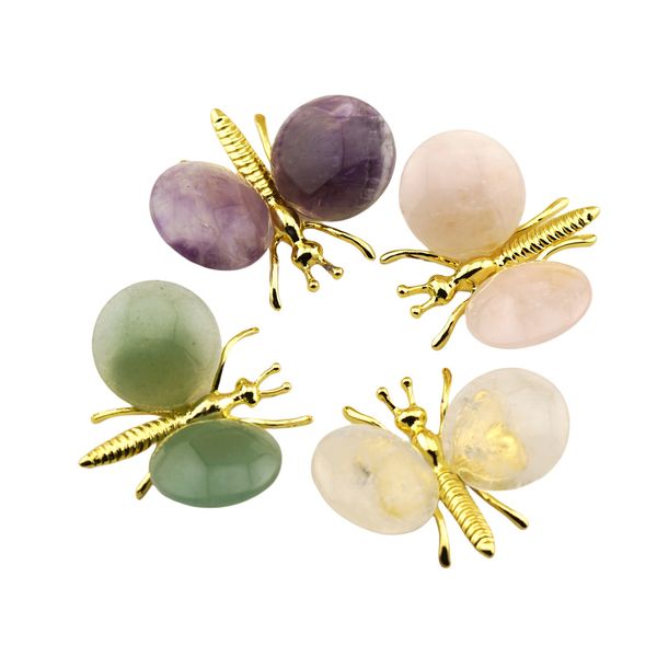 gemstone butterfly figurine ornament healing chakra 25mm crystal stone animial wings metal stand for home table decoration, Silver
gemstone butterfly figurine ornament healing chakra 25mm crystal stone animial wings metal stand for home table decoration, Silver