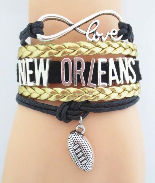 jewelry infinity love new orleans team football bracelet friendship bracelets b090724383516, Golden;silver
jewelry infinity love new orleans team football bracelet friendship bracelets b090724383516, Golden;silver