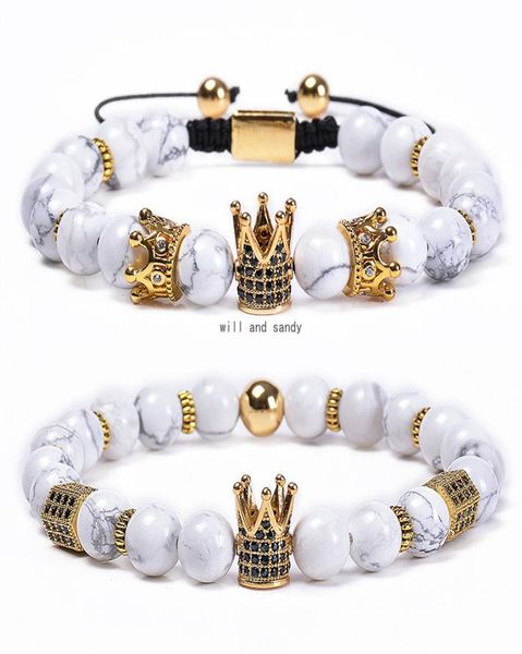 natural stone howlite beads bracelet copper zircon diamond crown bracelets braided women men fashion jewelry will and sandy7267783, Black
natural stone howlite beads bracelet copper zircon diamond crown bracelets braided women men fashion jewelry will and sandy7267783, Black