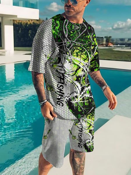 men's tracksuits men t shirts shorts 2 piece sets tees suit fashion male bass fishing pattern print streetwear casual short sleeve trac, Gray
men's tracksuits men t shirts shorts 2 piece sets tees suit fashion male bass fishing pattern print streetwear casual short sleeve trac, Gray