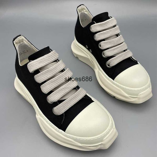 2023s high street rick canvas shoes jumbo shoeslace solid male sneakers lace-up double thick bottom owens women's sneakers, Black
2023s high street rick canvas shoes jumbo shoeslace solid male sneakers lace-up double thick bottom owens women's sneakers, Black