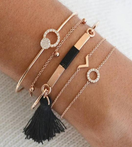 new jewelry simple open adjustable full diamond circle bangle fashion vshaped black tassel bracelet 5 piece set1676933
new jewelry simple open adjustable full diamond circle bangle fashion vshaped black tassel bracelet 5 piece set1676933