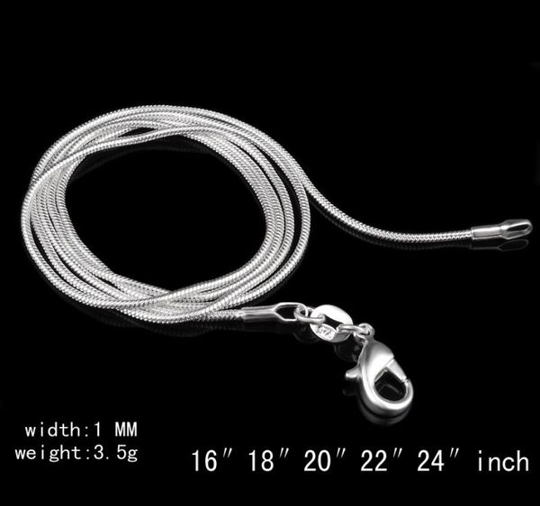 whole 200pcs 925 sterling silver smooth snake chain necklace lobster clasps chain jewelry size 1mm 16inch 24inch5524640
whole 200pcs 925 sterling silver smooth snake chain necklace lobster clasps chain jewelry size 1mm 16inch 24inch5524640