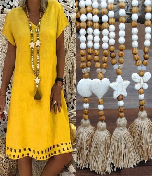 womens boheimian fashion long chain wood beads tassel necklace butterfly heart star cross turquoise stone bead jewelry1640176, Silver
womens boheimian fashion long chain wood beads tassel necklace butterfly heart star cross turquoise stone bead jewelry1640176, Silver