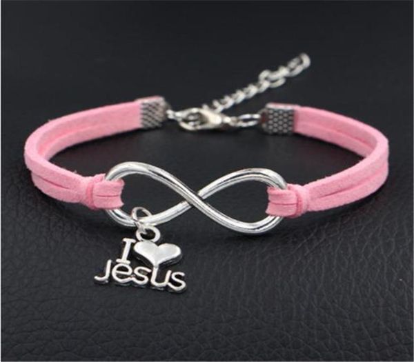 new fashion women men jewelry retro diy infinity i love jesus heart friendship rock style pink leather rope bracelet bangles adjus1928798, Golden;silver
new fashion women men jewelry retro diy infinity i love jesus heart friendship rock style pink leather rope bracelet bangles adjus1928798, Golden;silver