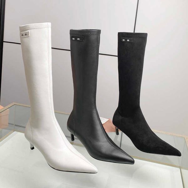 boots elastic high boots womens pointed toe leather stiletto miu designer shoes knight martin boot women below the knee, Black
boots elastic high boots womens pointed toe leather stiletto miu designer shoes knight martin boot women below the knee, Black