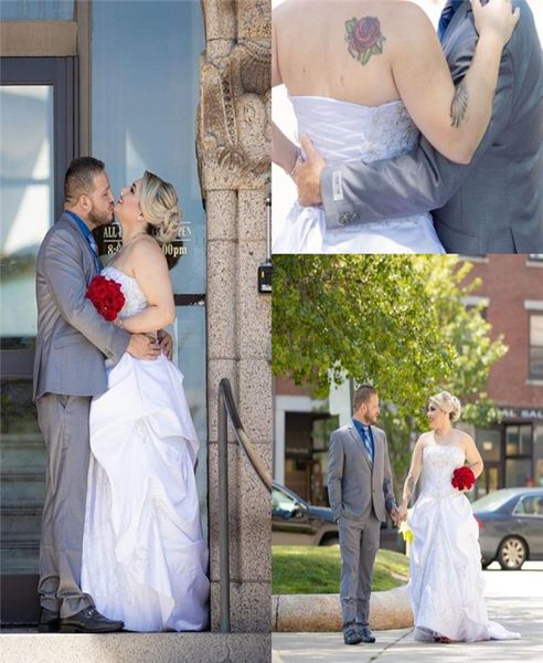 strapless with appliques beads a line wedding dresses with long train country dresses for bride custom made1059226, White
strapless with appliques beads a line wedding dresses with long train country dresses for bride custom made1059226, White