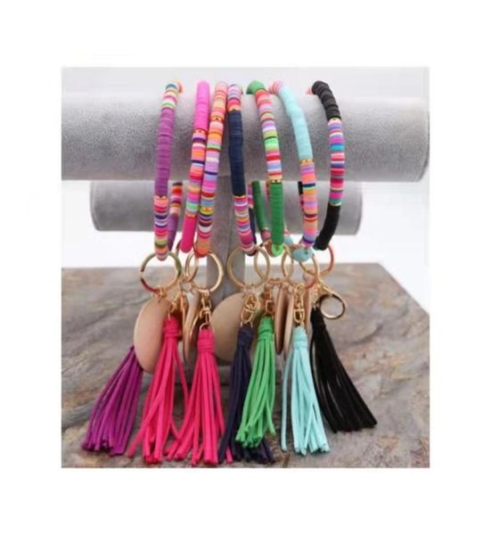 foreign trade creative personality color soft pottery bracelet bohemian blank disc tassel keychain5798544, Golden;silver
foreign trade creative personality color soft pottery bracelet bohemian blank disc tassel keychain5798544, Golden;silver