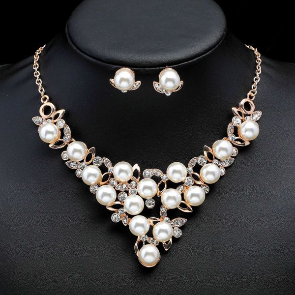 new pearl necklace earring set for women's light luxury and small crowd collarbone chain fashion atmosphere bridal wedding dress 230628, Silver
new pearl necklace earring set for women's light luxury and small crowd collarbone chain fashion atmosphere bridal wedding dress 230628, Silver