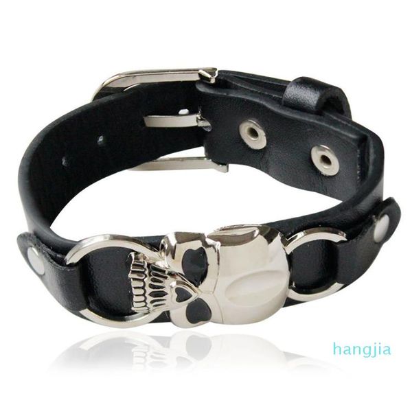 trendy mens bike leather bracelet europe punk vintage black wide leather skull skeleton charm bracelets for men s fashion jewelry2623645, Golden;silver
trendy mens bike leather bracelet europe punk vintage black wide leather skull skeleton charm bracelets for men s fashion jewelry2623645, Golden;silver