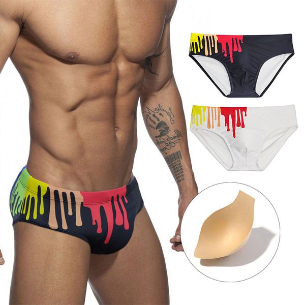 men's swimwear swimming trunks with cup low waist bikini panties printing color swimsuit quickdrying push pad shorts beach surf 230707
men's swimwear swimming trunks with cup low waist bikini panties printing color swimsuit quickdrying push pad shorts beach surf 230707