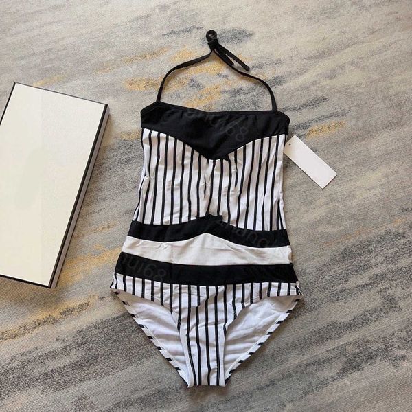23ss designer bathing suit bikini swimwear womens swimwear womens bikini patchwork striped halter one-piece swimsuit women clothes a1, White;black
23ss designer bathing suit bikini swimwear womens swimwear womens bikini patchwork striped halter one-piece swimsuit women clothes a1, White;black