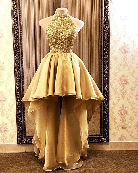 gold high low prom dresses short front long back a line glitter sequined evening gowns halter backless special occasion wear cocktail party, Black
gold high low prom dresses short front long back a line glitter sequined evening gowns halter backless special occasion wear cocktail party, Black