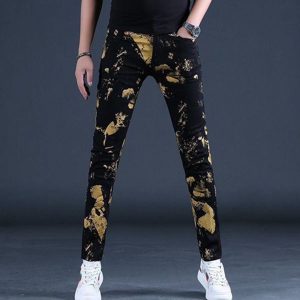 men's jeans light luxury mens slimfit printed black denim pants allmatch trendy korea version stretch street pants p230707, Blue
men's jeans light luxury mens slimfit printed black denim pants allmatch trendy korea version stretch street pants p230707, Blue
