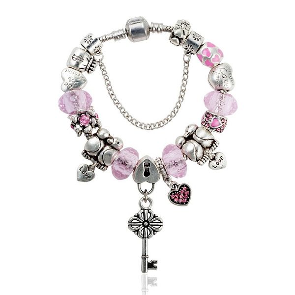fashion 925 sterling silver pink murano lampwork glass & european charm beads heart locker key dangle fits pandora charm bracelets & necklac, Golden;silver
fashion 925 sterling silver pink murano lampwork glass & european charm beads heart locker key dangle fits pandora charm bracelets & necklac, Golden;silver