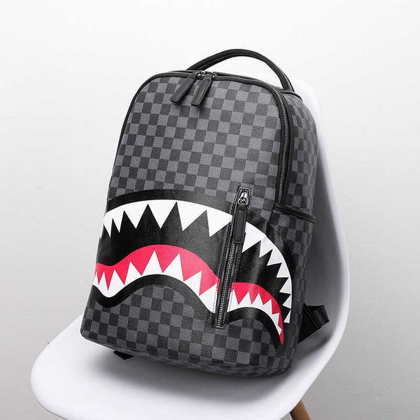 backpack men s travel bag fashion lattice backpack student schoolbag large capacity shark bag street trend 230708
backpack men s travel bag fashion lattice backpack student schoolbag large capacity shark bag street trend 230708