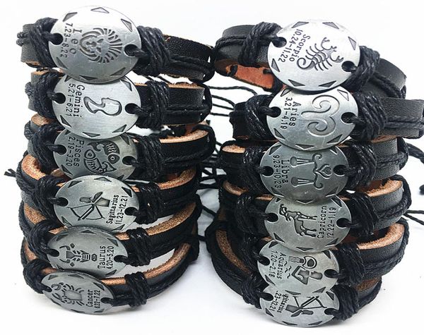 whole 24pcslot mix 12 constellations handmade cuff leather bracelets for men women bangles wristbands whole drop 7300239, Black
whole 24pcslot mix 12 constellations handmade cuff leather bracelets for men women bangles wristbands whole drop 7300239, Black