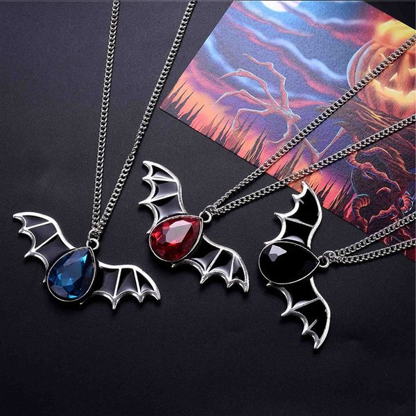 selling jewelry halloween bat necklace female personality punk drop oil couple pendant men's sweater chain jewelry, Silver
selling jewelry halloween bat necklace female personality punk drop oil couple pendant men's sweater chain jewelry, Silver