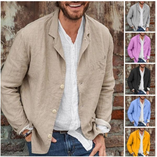 men's suits blazers 2023 spring autumn men solid color mens long sleeve thin linen male casual suit jacket coats s3xl 230707, White;black
men's suits blazers 2023 spring autumn men solid color mens long sleeve thin linen male casual suit jacket coats s3xl 230707, White;black
