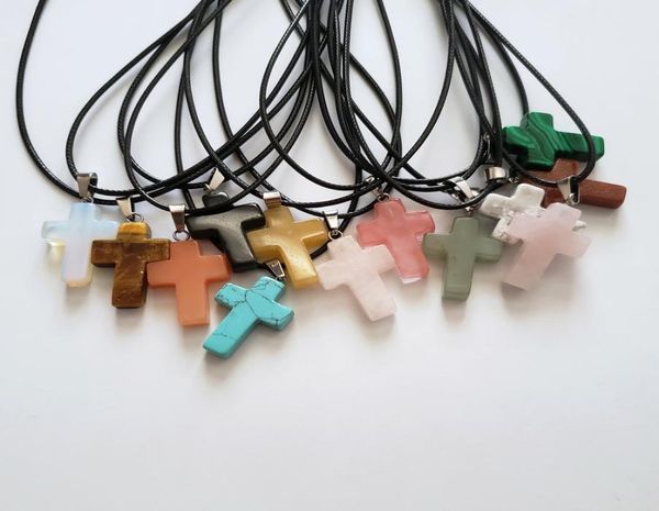whole 24pcslot mixed fashion jewelry natural stones pendants powder crystal cross pendant leather chains charms necklace 2402465, Silver
whole 24pcslot mixed fashion jewelry natural stones pendants powder crystal cross pendant leather chains charms necklace 2402465, Silver