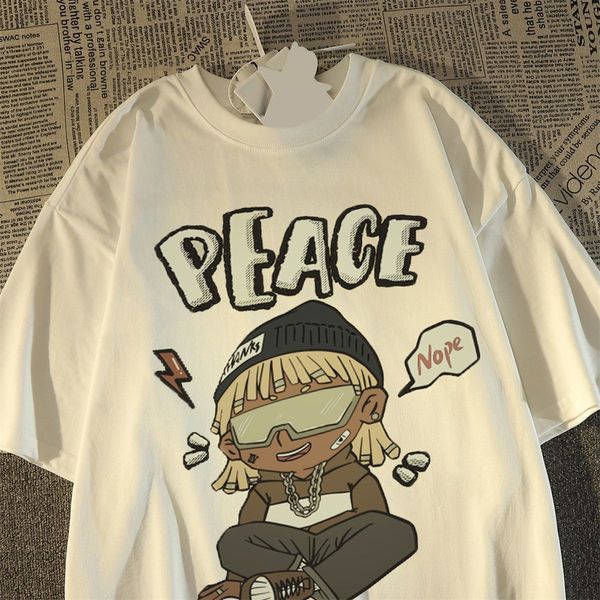 womens tshirt american street retro short sleeve cotton t shirt fashion harajuku summer men and women loose hip hop trend figure t shirt 230, White
womens tshirt american street retro short sleeve cotton t shirt fashion harajuku summer men and women loose hip hop trend figure t shirt 230, White