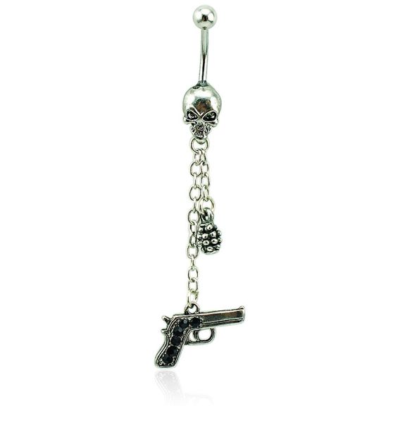 brand new belly button rings surgical steel skull barbell dangle link chain gun navel piercing jewelry6688082, Silver
brand new belly button rings surgical steel skull barbell dangle link chain gun navel piercing jewelry6688082, Silver
